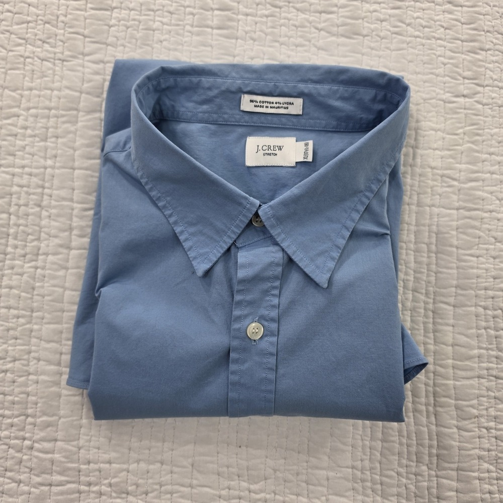 J. Crew Shirt Men's XL (17 1/2 - 18) Short Sleeve Button Up Collared Stretch - Picture 11 of 12